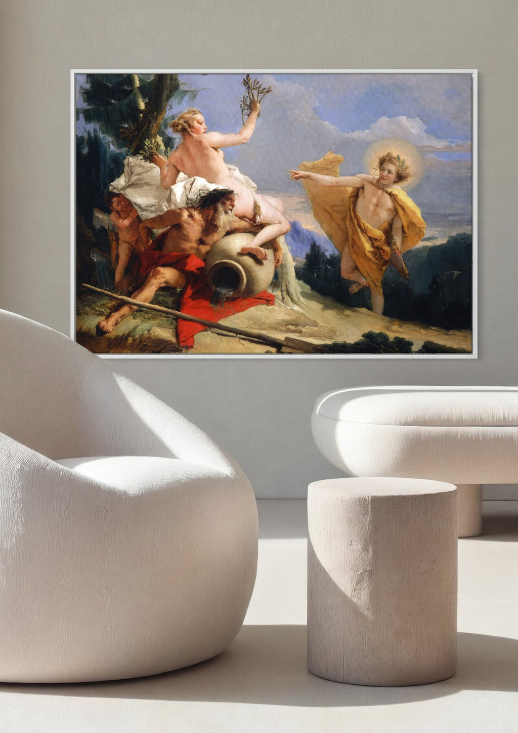 Quadro Decorativo Apolo e Dafne - Tiepolo em ambiente decorado