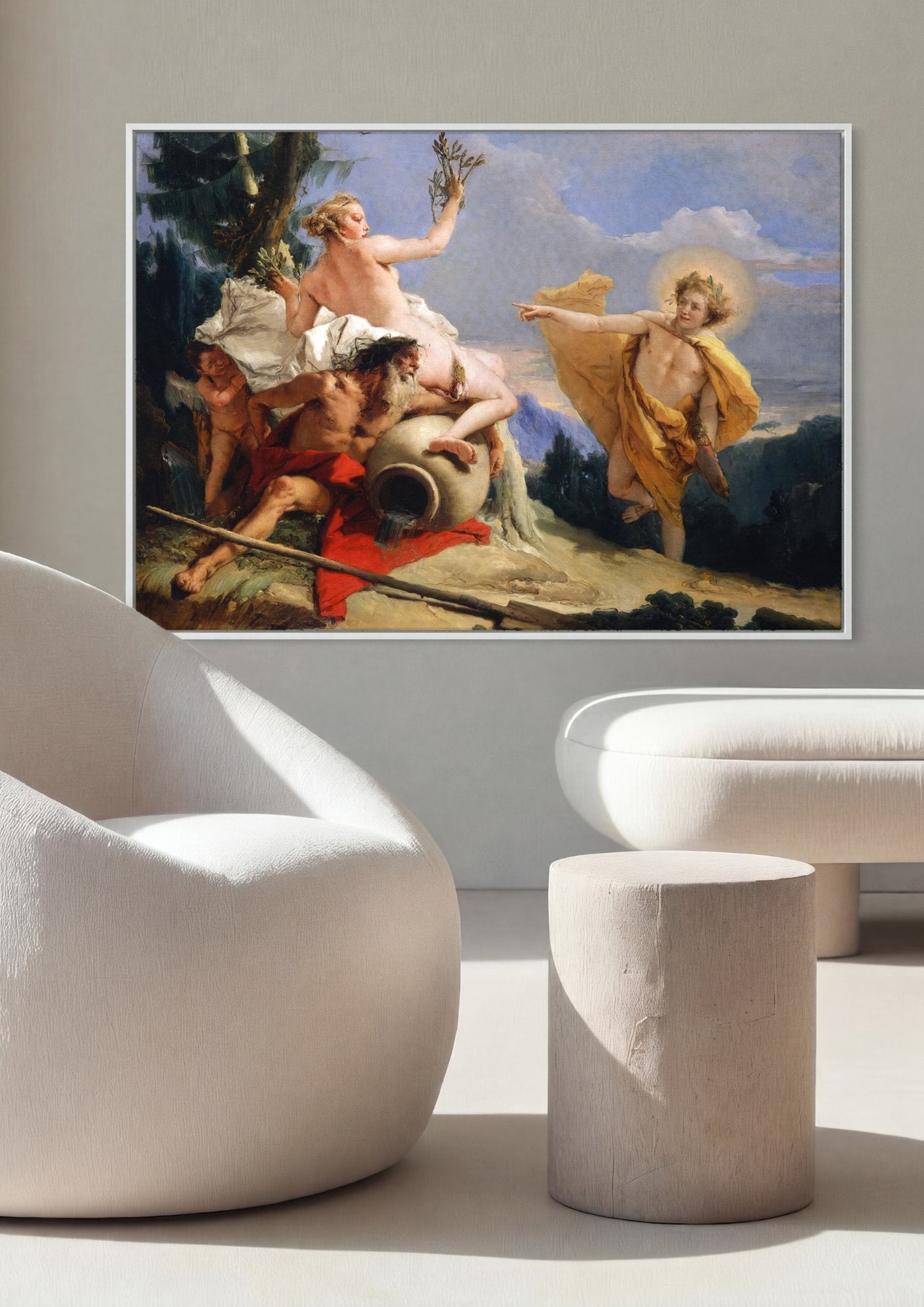 Quadro Decorativo Apolo e Dafne - Tiepolo em ambiente decorado