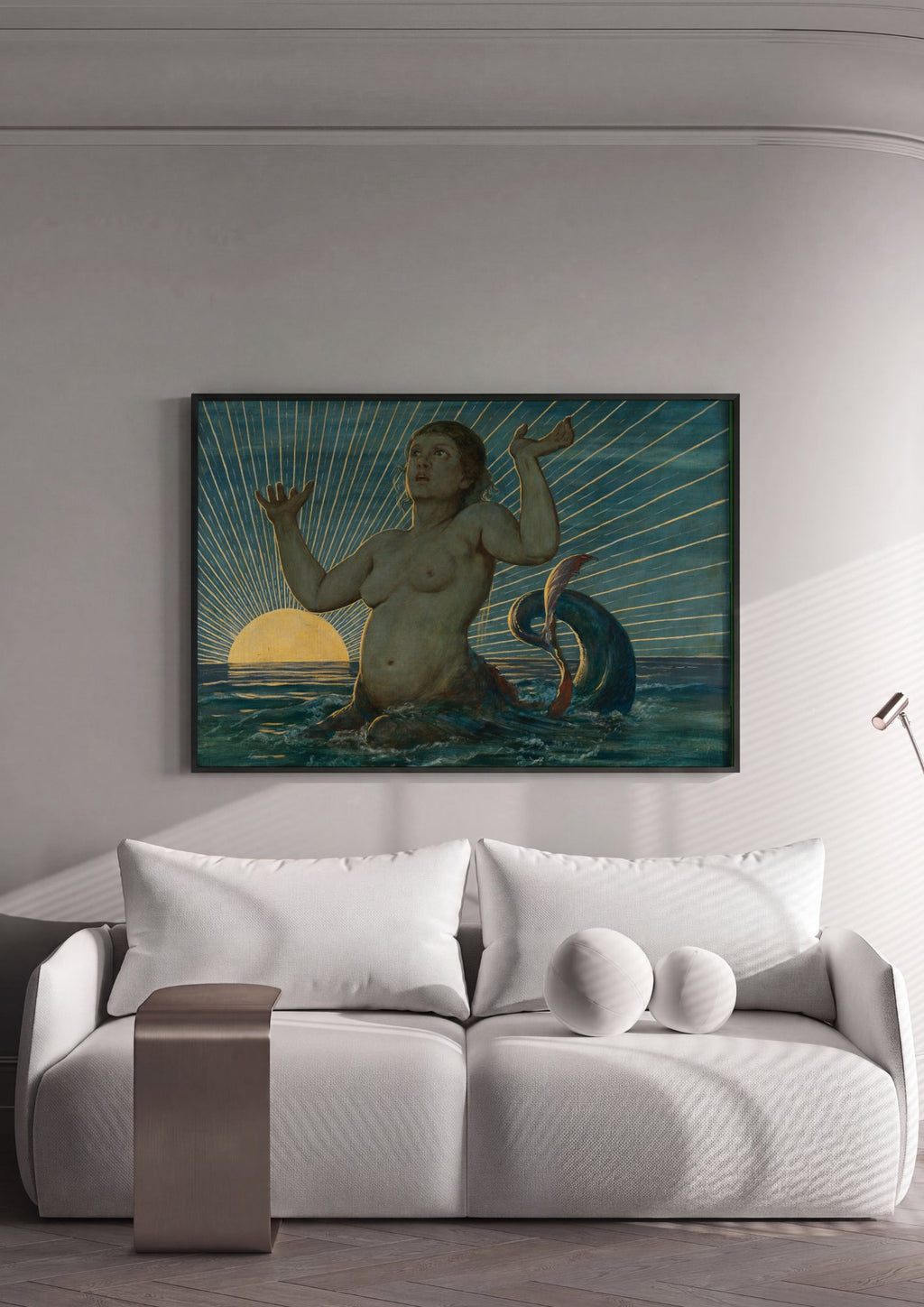 Quadro Decorativo A Sereia - Hans Thoma em ambiente decorado