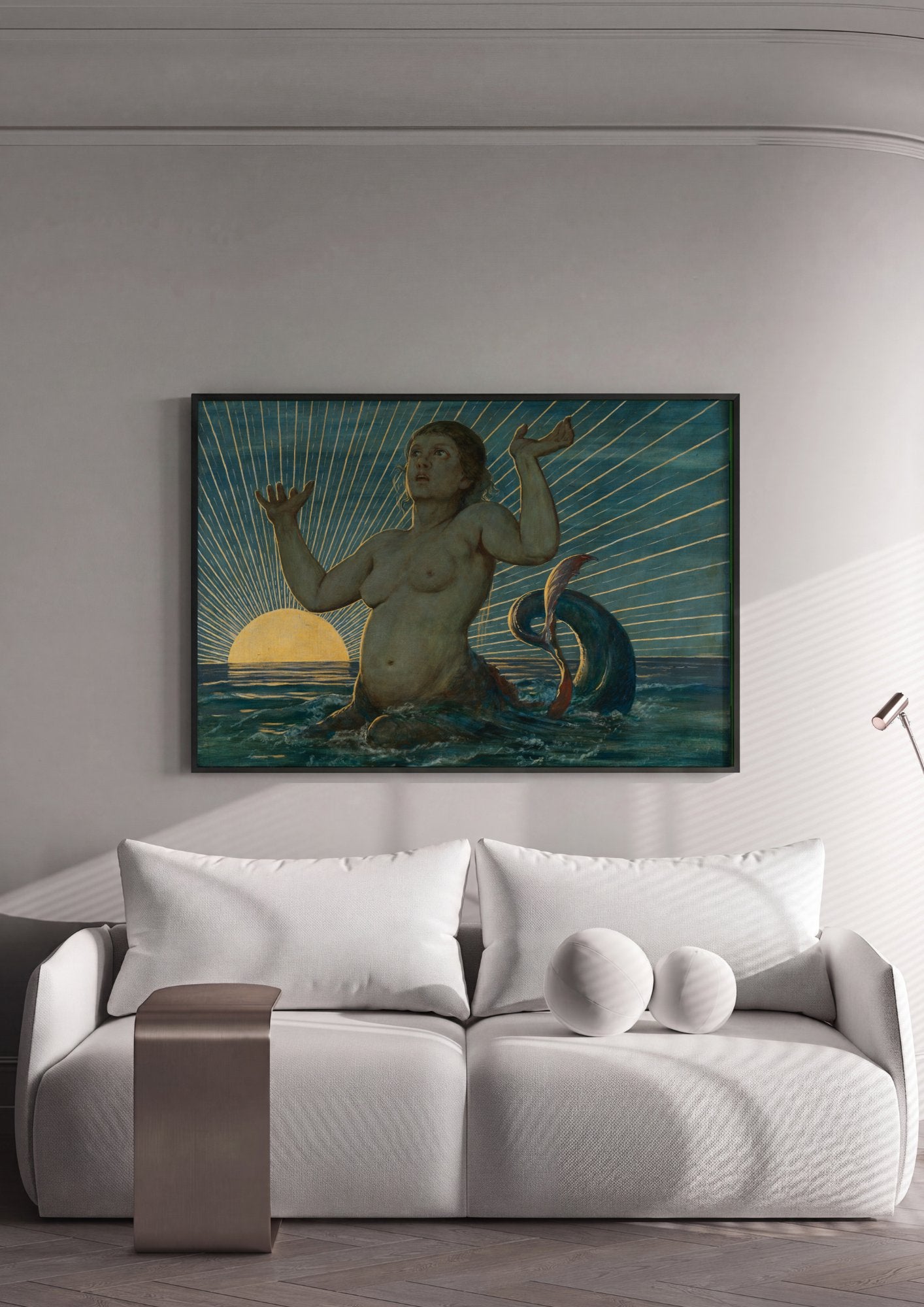 Quadro Decorativo A Sereia - Hans Thoma em ambiente decorado