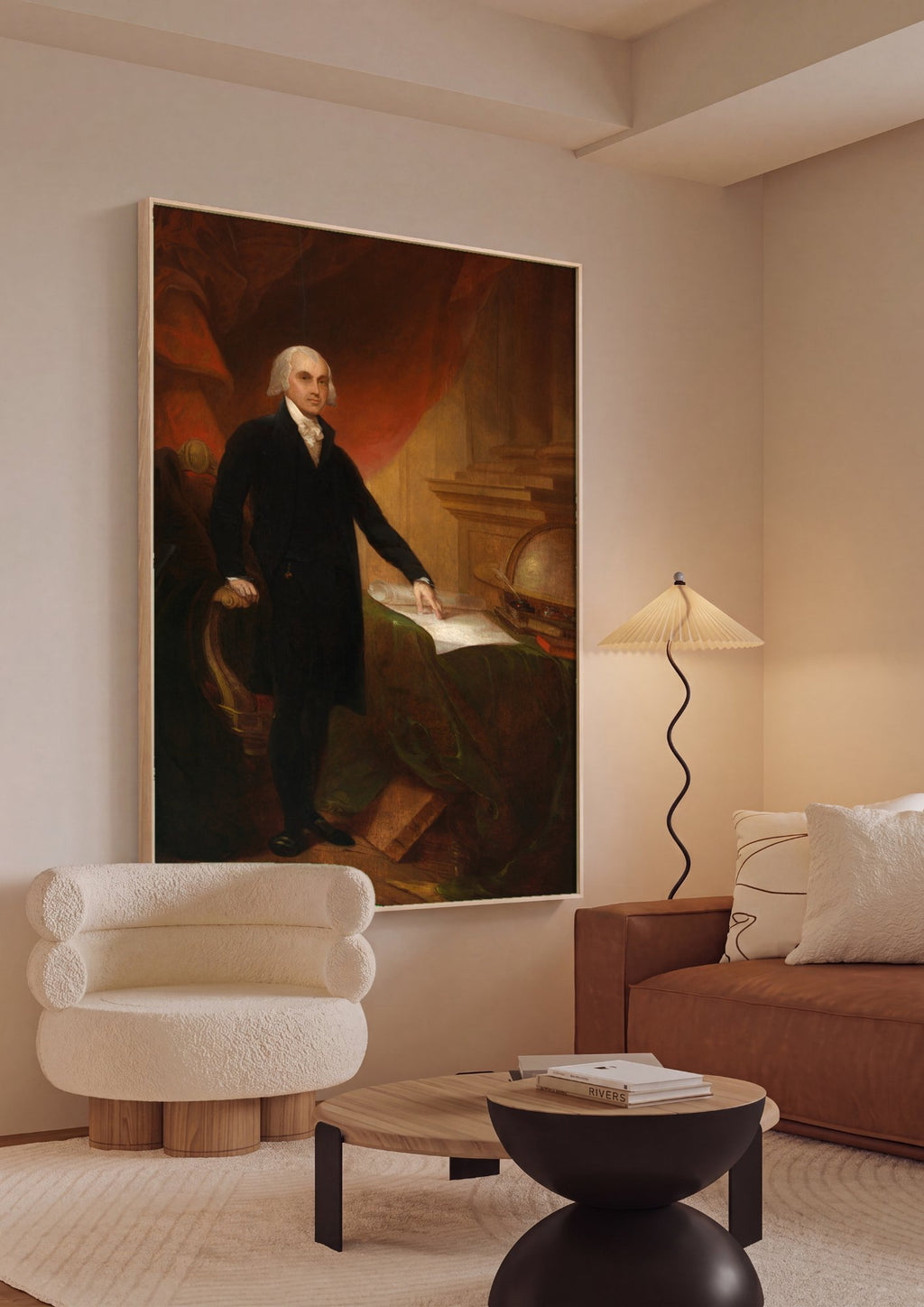 Quadro Decorativo de James Madison - Thomas Sully em ambiente decorado