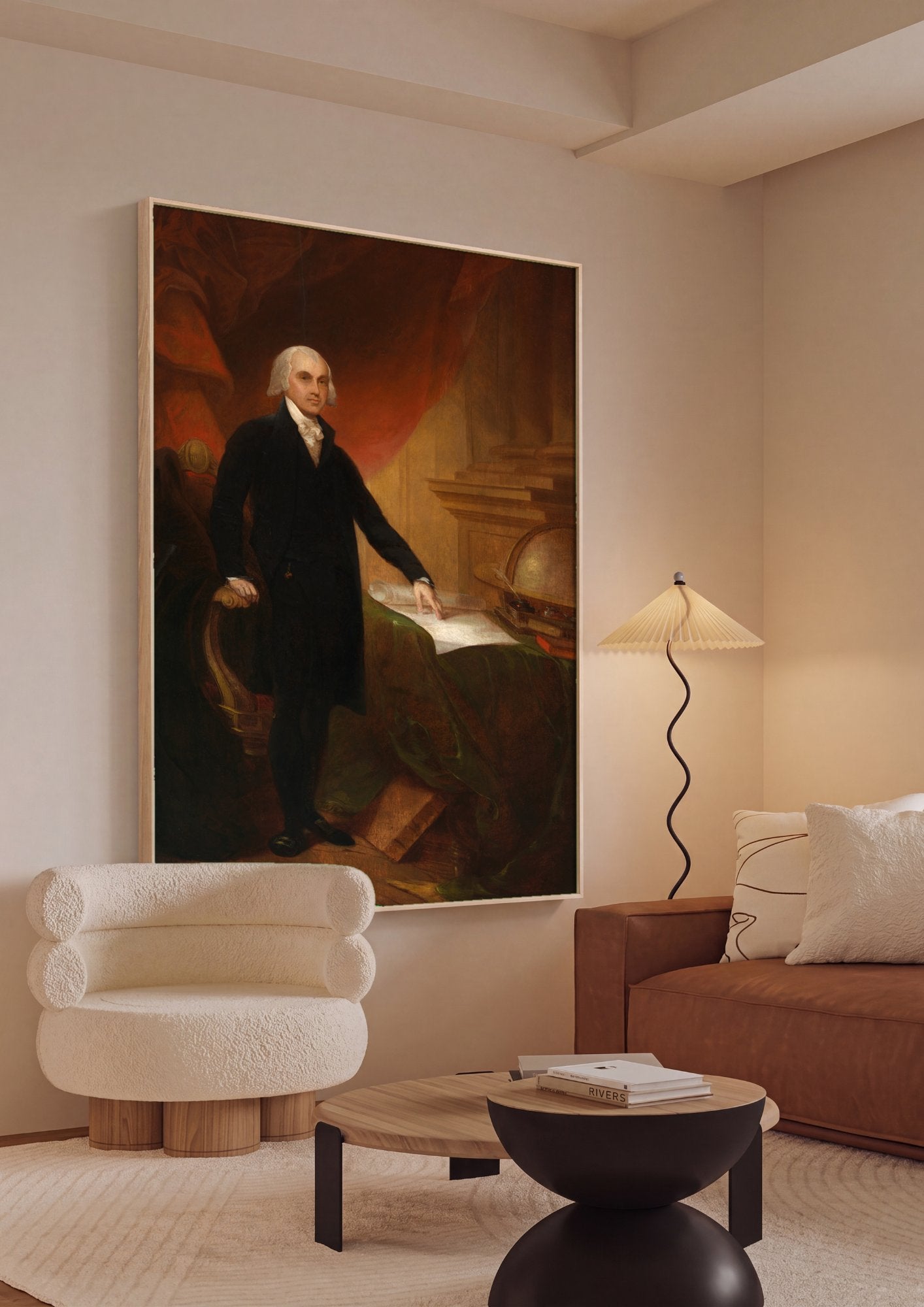 Quadro Decorativo de James Madison - Thomas Sully em ambiente decorado
