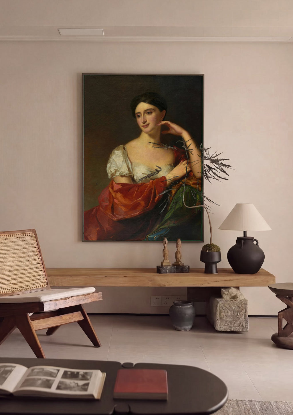 Quadro Decorativo Retrato Feminino - Thomas Sully em ambiente decorado