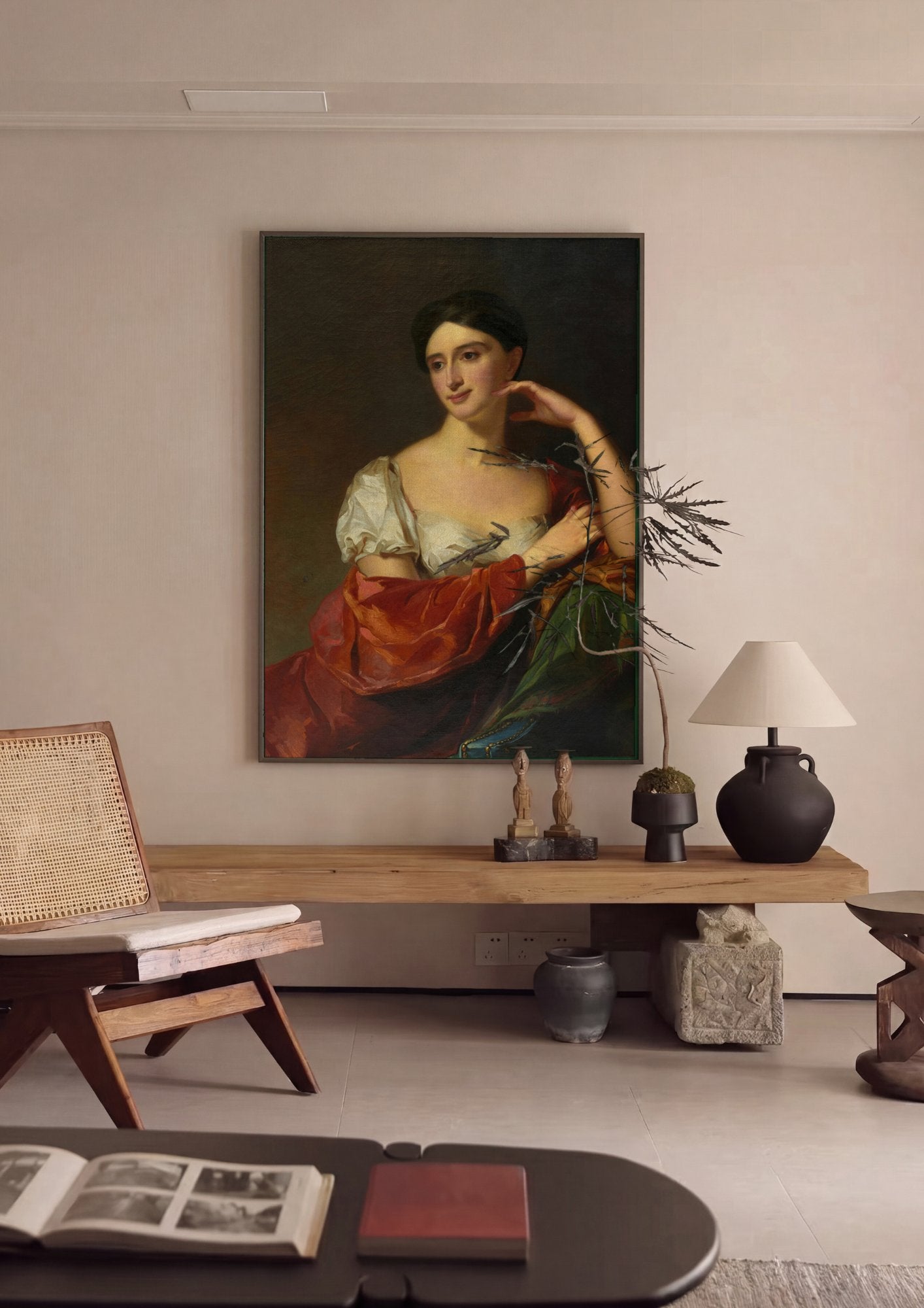 Quadro Decorativo Retrato Feminino - Thomas Sully em ambiente decorado