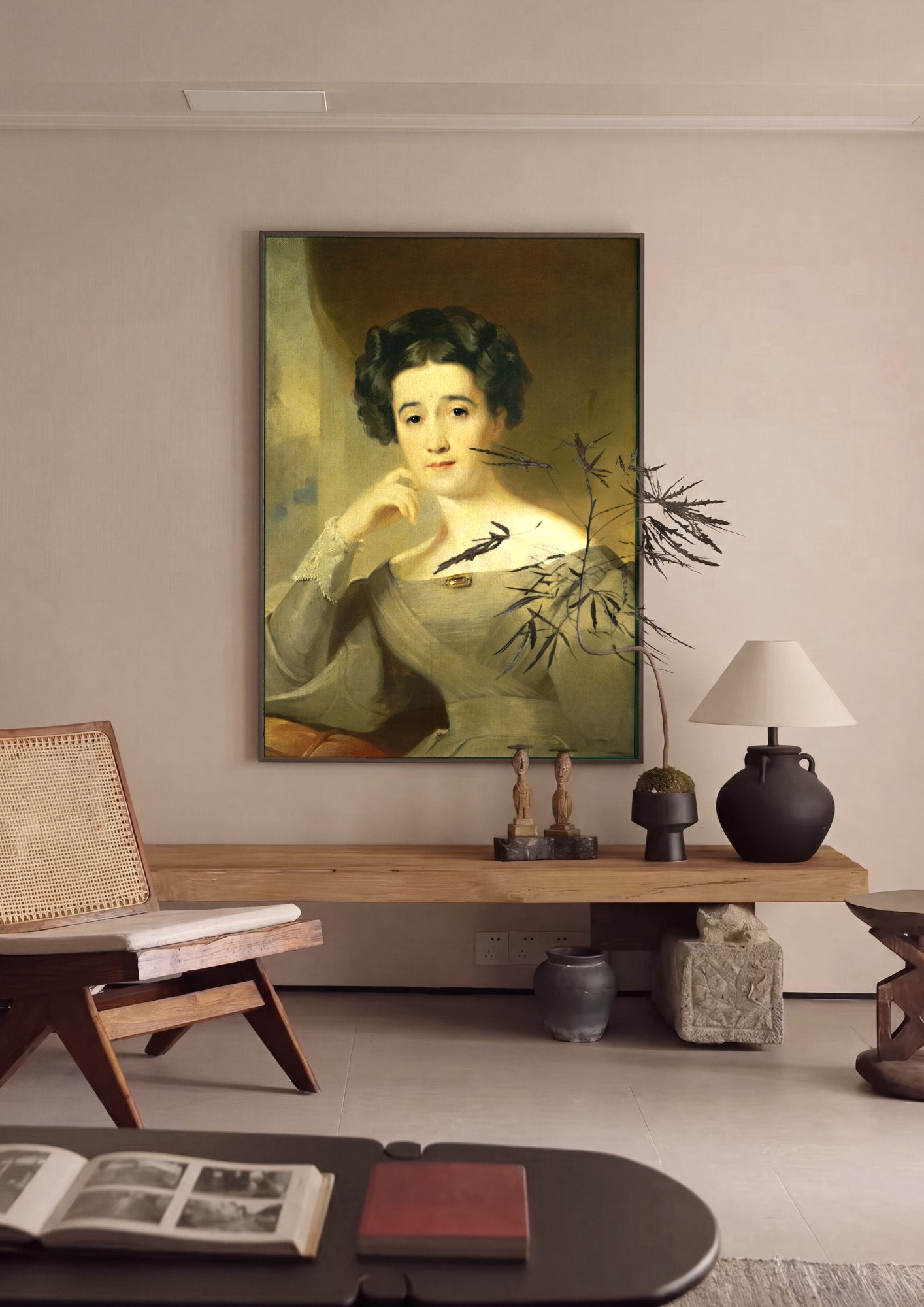Quadro Decorativo Retrato Feminino - Thomas Sully em ambiente decorado