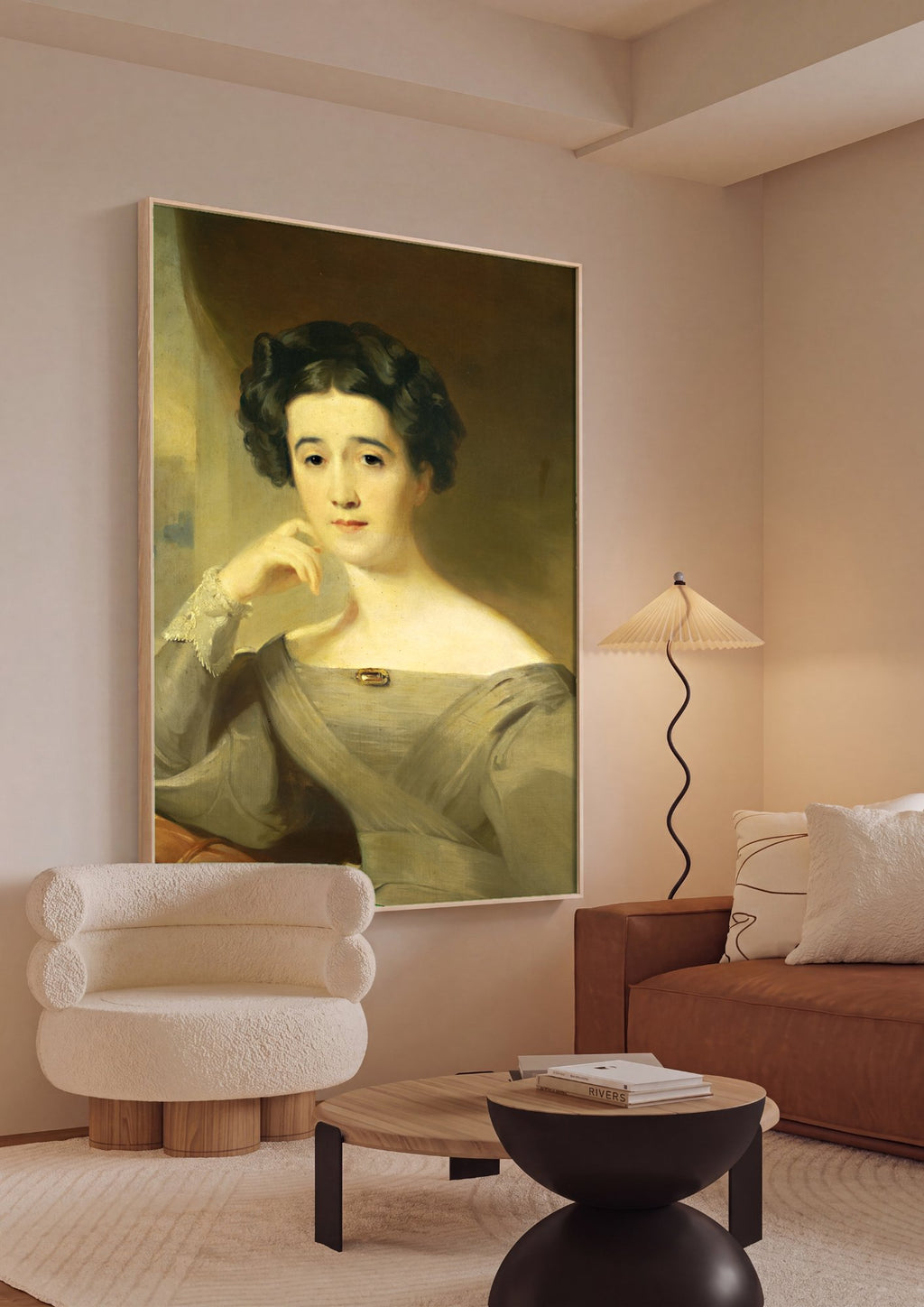 Quadro Decorativo Retrato Feminino - Thomas Sully em ambiente decorado