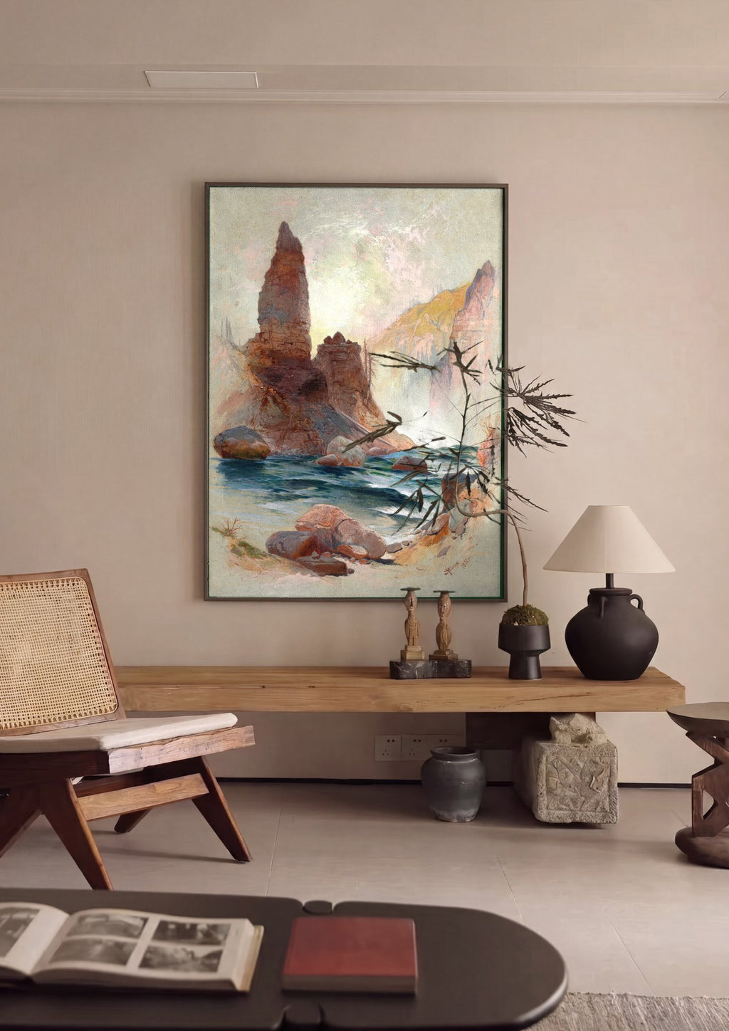 Quadro Decorativo Cânion Grandioso - Thomas Moran em ambiente decorado