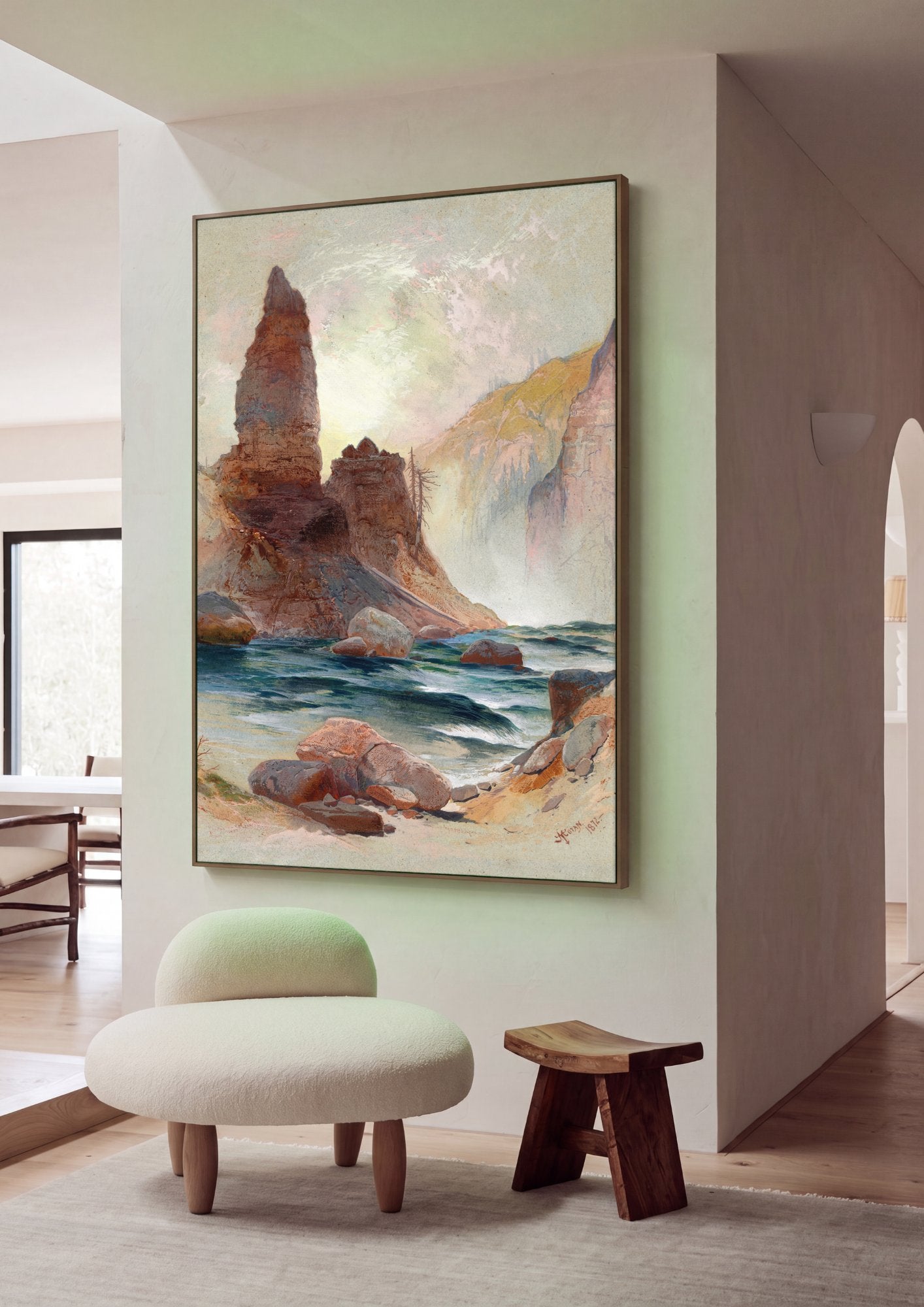 Quadro Decorativo Cânion Grandioso - Thomas Moran em ambiente decorado