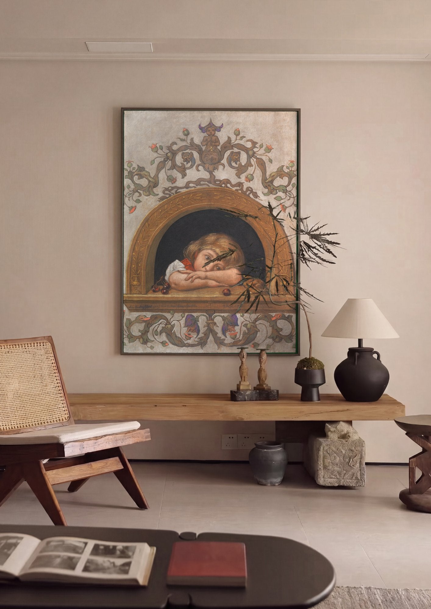Quadro Decorativo A Janela - Hans Thoma em ambiente decorado