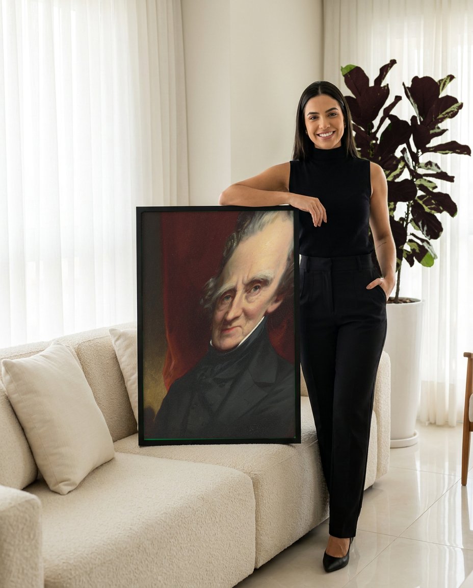 Quadro Decorativo: Retrato de Homem - Thomas Sully com modelo em ambiente