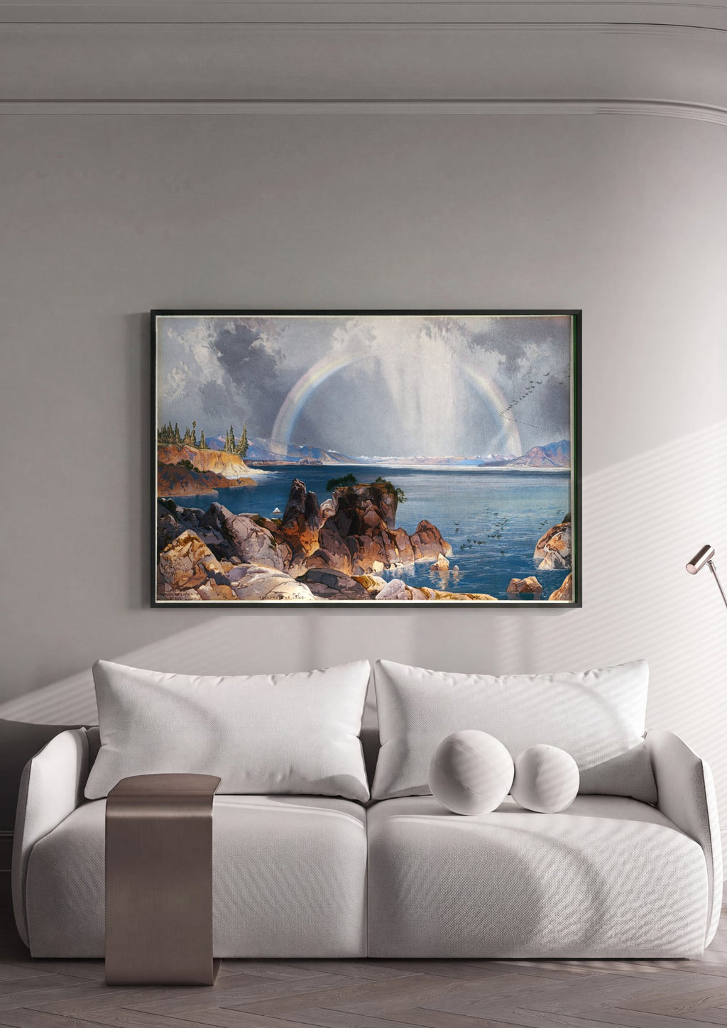 Quadro Decorativo Yellowstone Lake - Thomas Moran em ambiente decorado