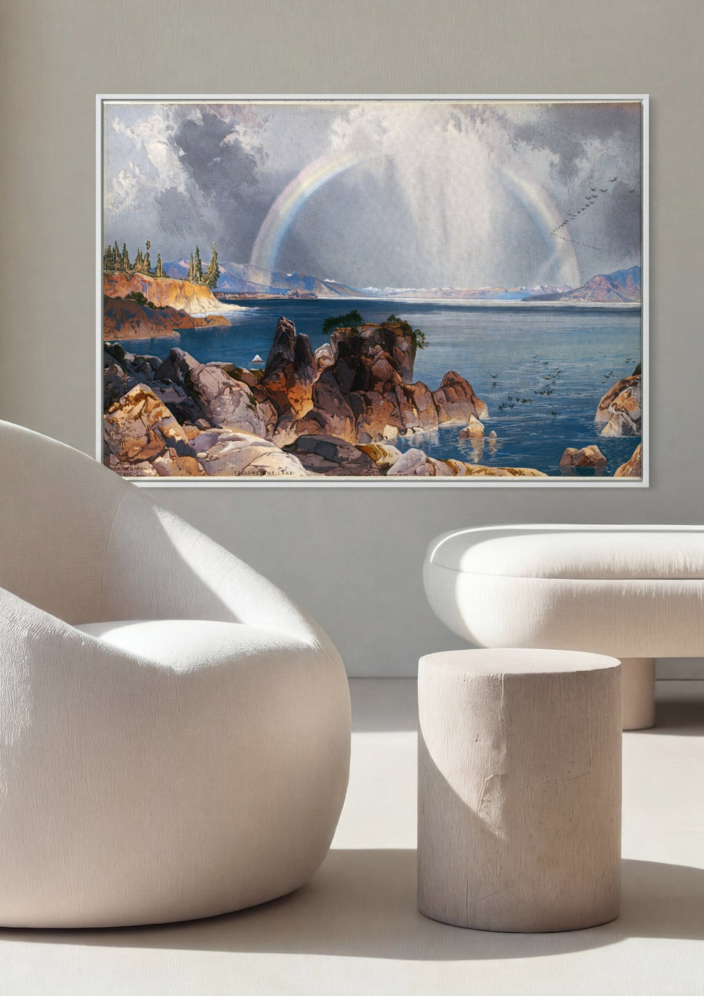 Quadro Decorativo Yellowstone Lake - Thomas Moran em ambiente decorado