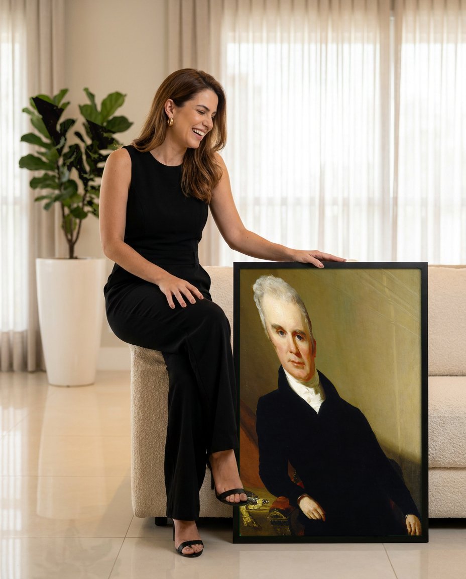 Quadro Decorativo: Retrato de Homem - Thomas Sully com modelo em ambiente