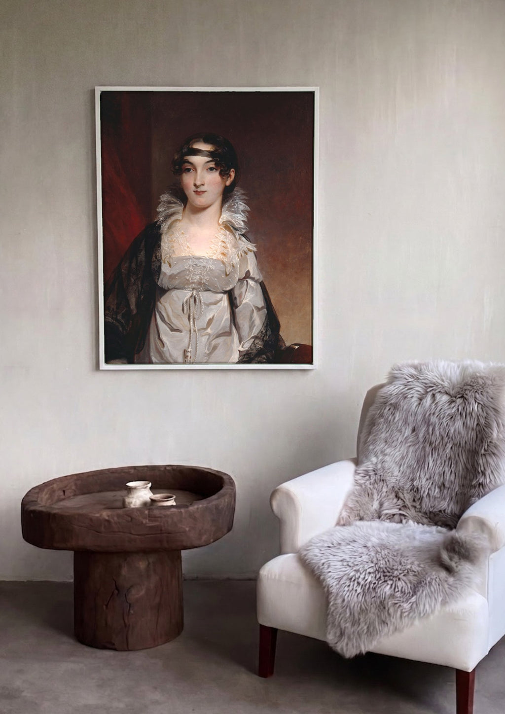 Quadro Decorativo Retrato Feminino - Thomas Sully em ambiente decorado