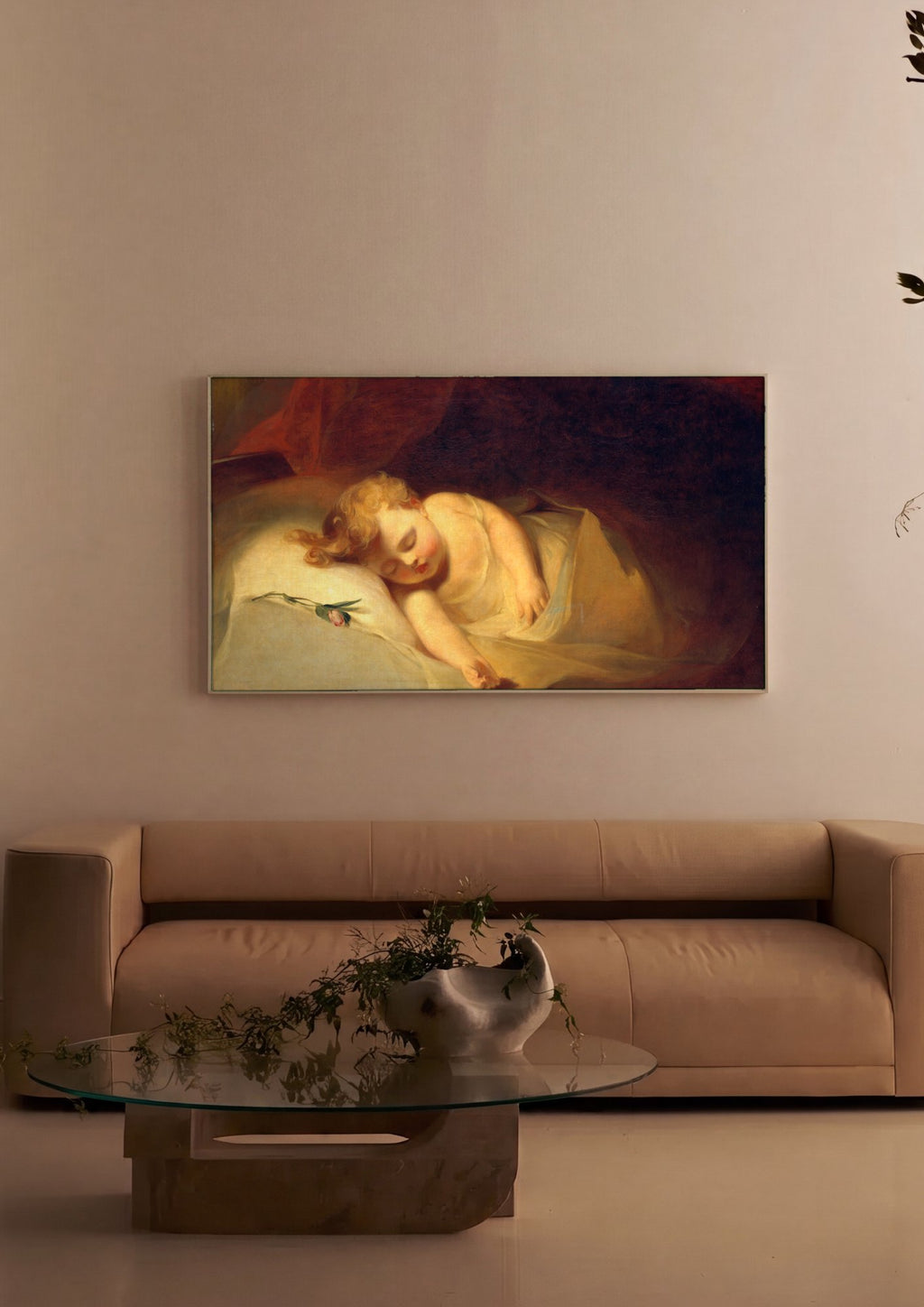 Quadro Decorativo Criança Dormindo - Thomas Sully em ambiente decorado