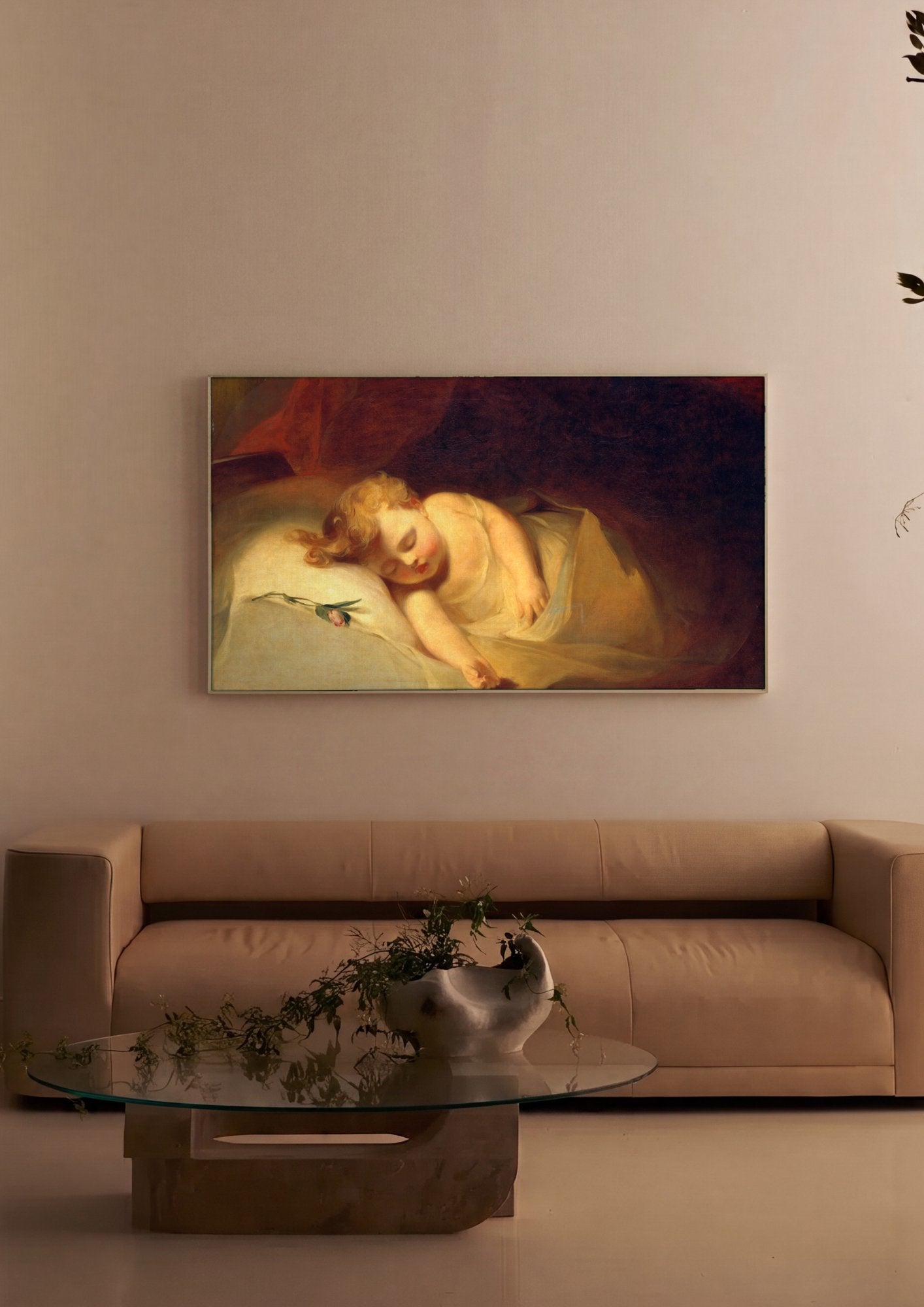 Quadro Decorativo Criança Dormindo - Thomas Sully em ambiente decorado