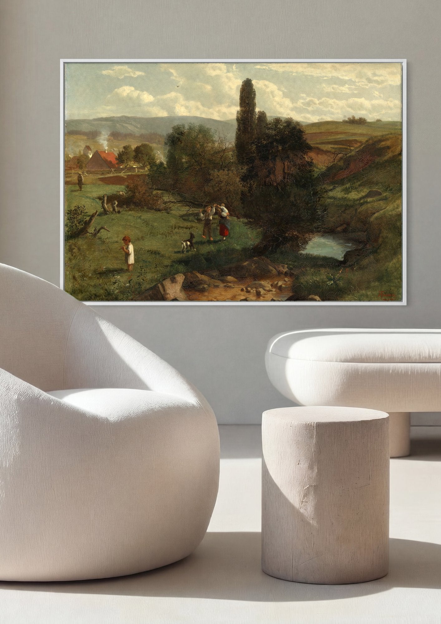 Quadro Decorativo Cena Rural - Hans Thoma em ambiente decorado