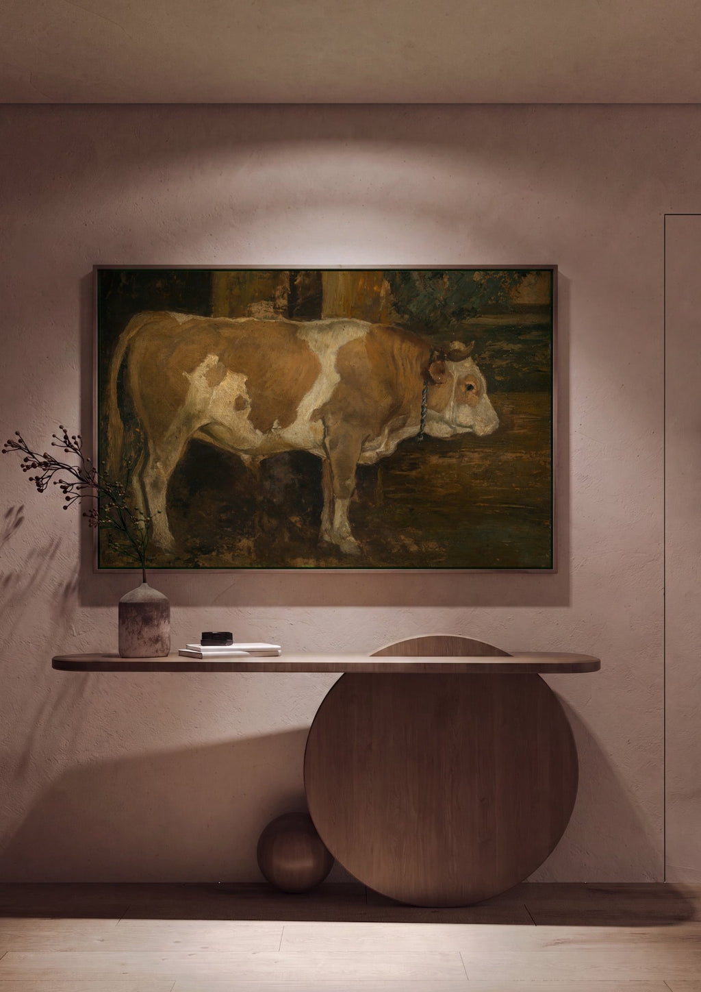 Quadro Decorativo Vaca - Hans Thoma em ambiente decorado