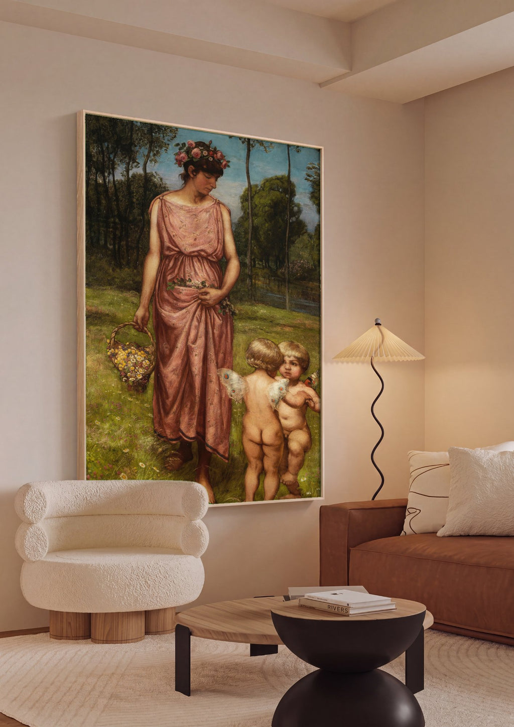 Quadro Decorativo A Primavera - Hans Thoma em ambiente decorado