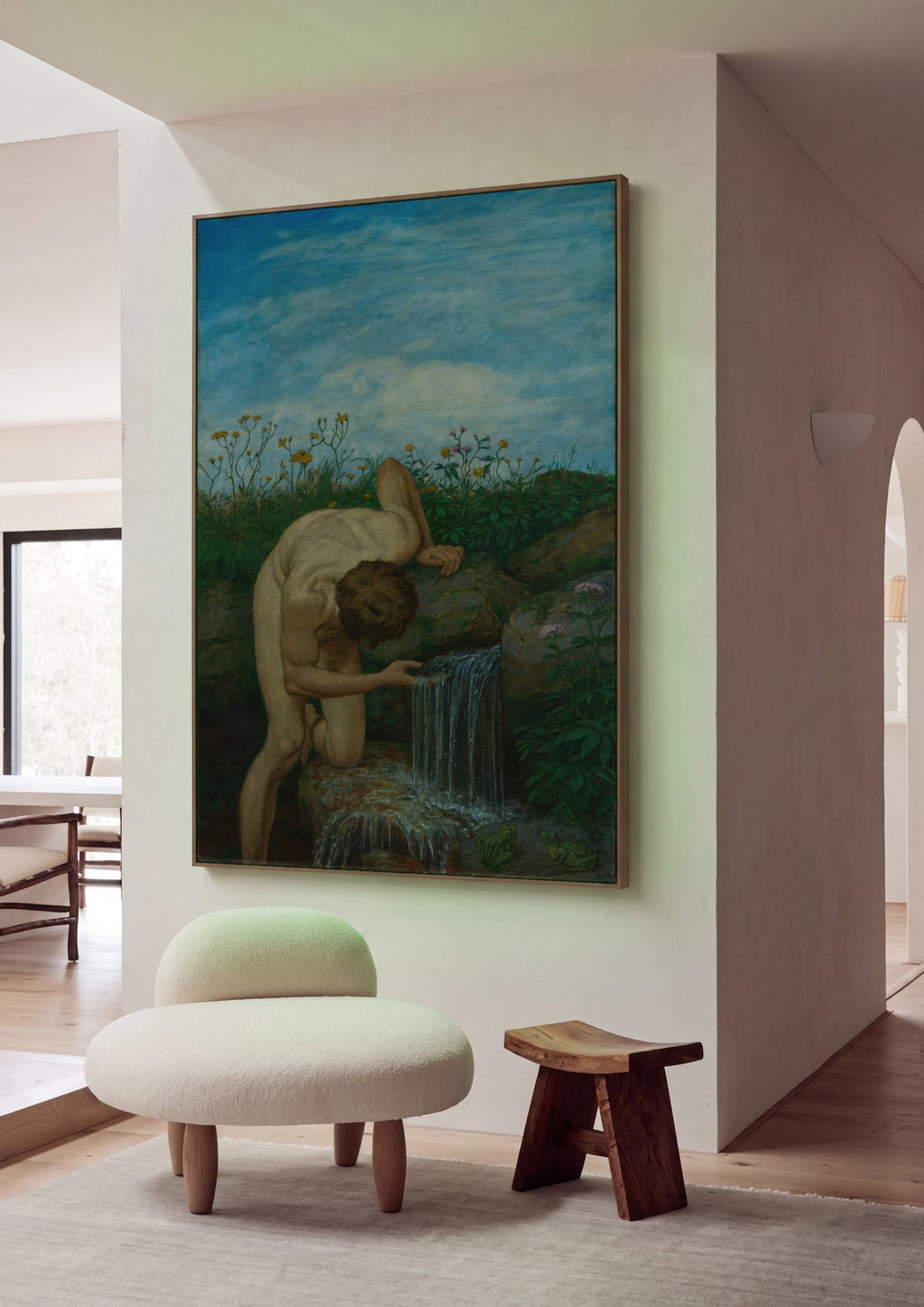 Quadro Decorativo A Fonte - Hans Thoma em ambiente decorado