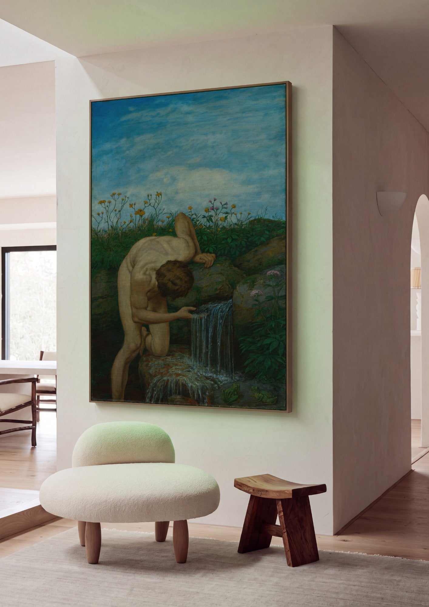 Quadro Decorativo A Fonte - Hans Thoma em ambiente decorado