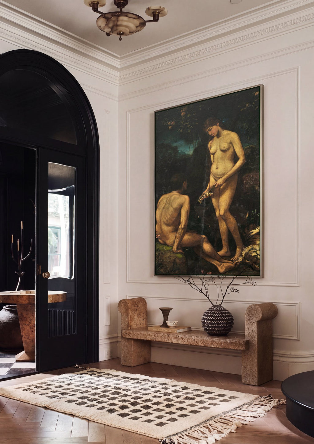 Quadro Decorativo Adão e Eva - Hans Thoma em ambiente decorado