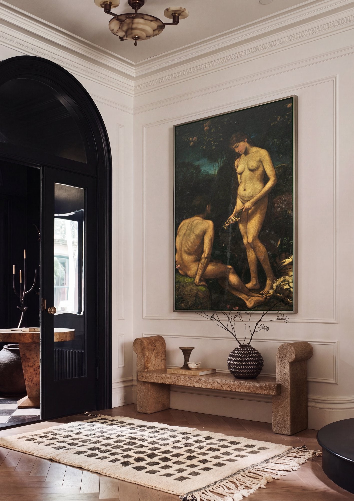 Quadro Decorativo Adão e Eva - Hans Thoma em ambiente decorado