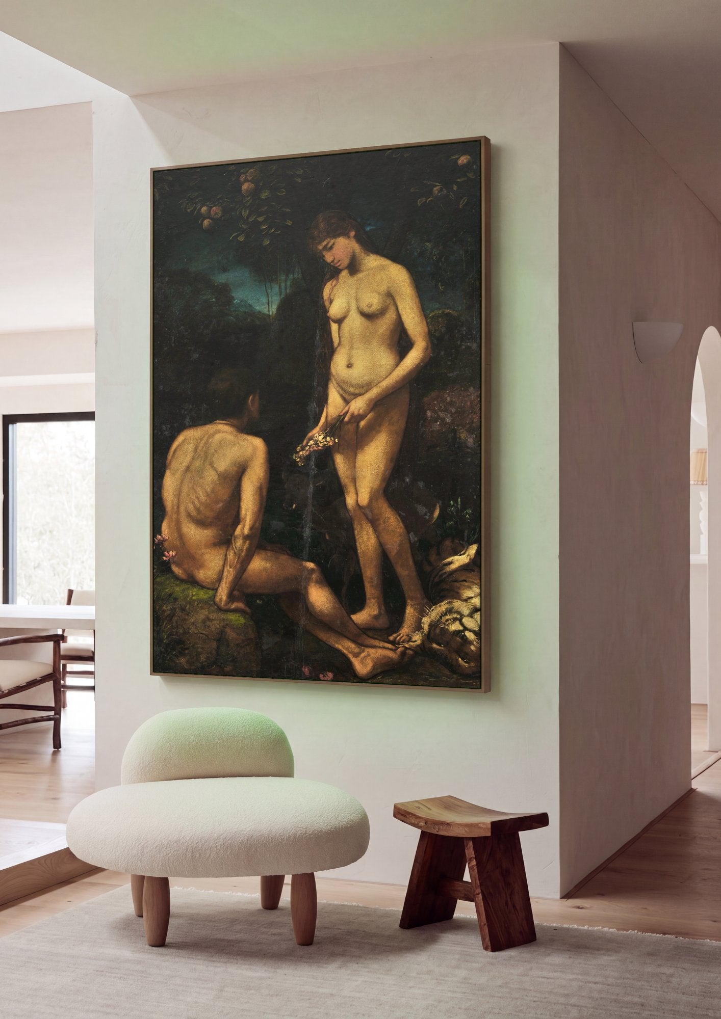 Quadro Decorativo Adão e Eva - Hans Thoma em ambiente decorado