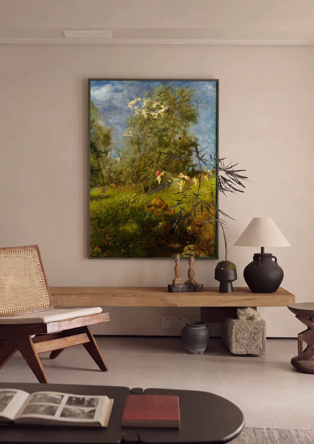 Quadro Decorativo A Primavera - Hans Thoma em ambiente decorado