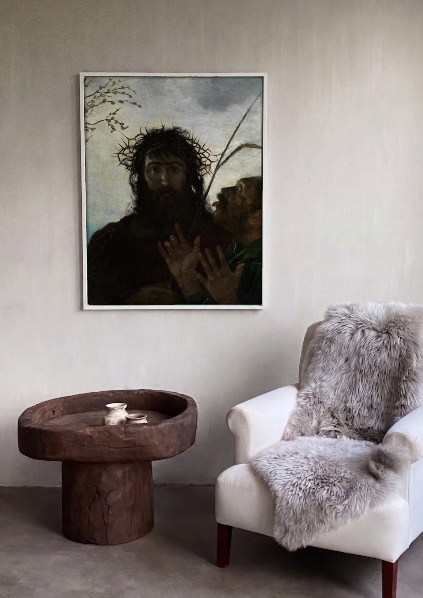 Quadro Decorativo Ecce Homo - Hans Thoma em ambiente decorado