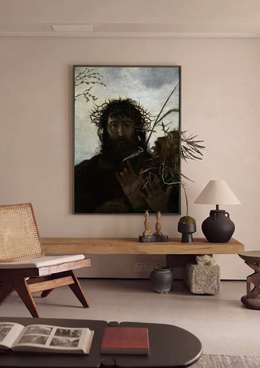 Quadro Decorativo Ecce Homo - Hans Thoma em ambiente decorado