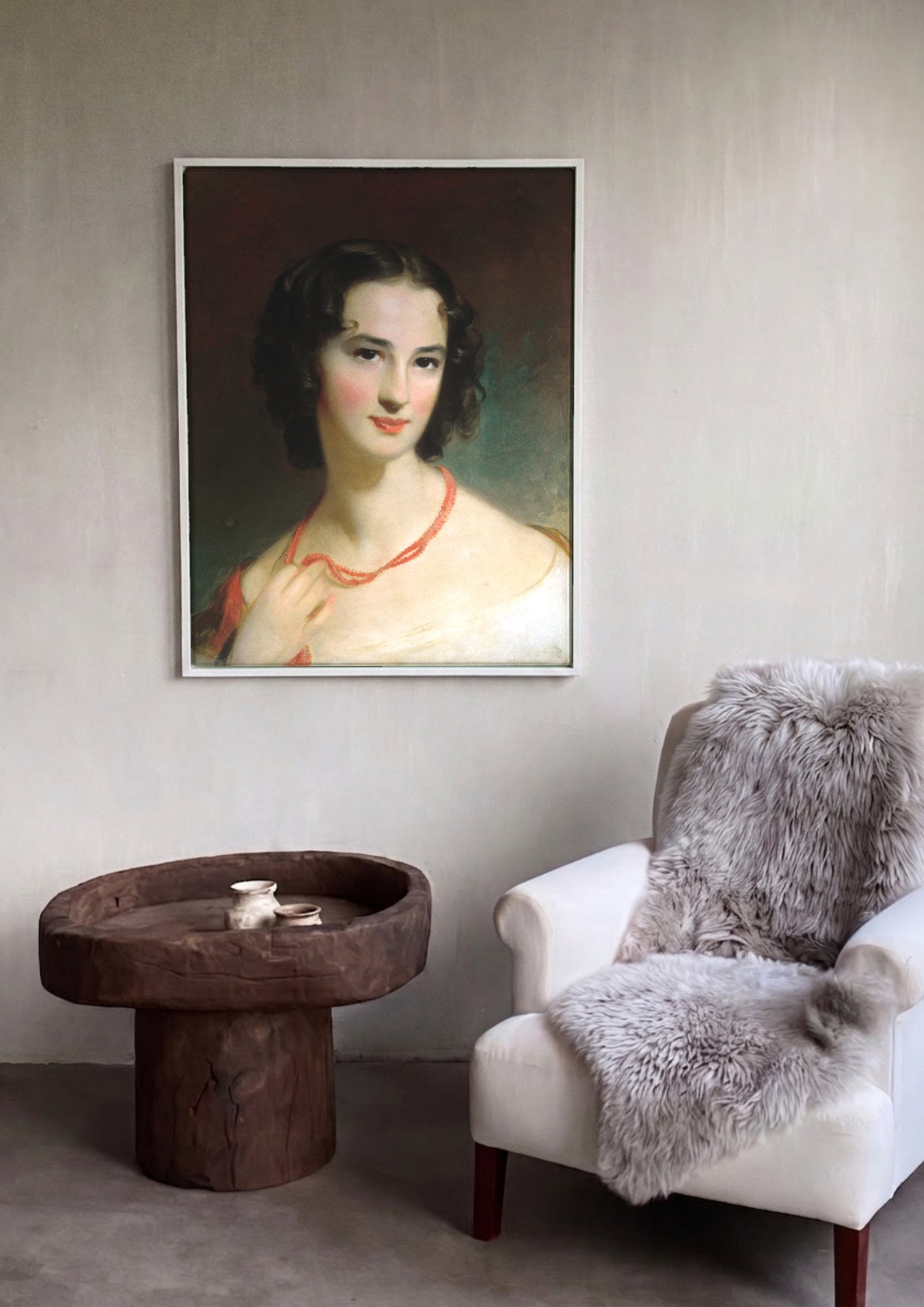 Quadro Decorativo Retrato Feminino - Thomas Sully em ambiente decorado