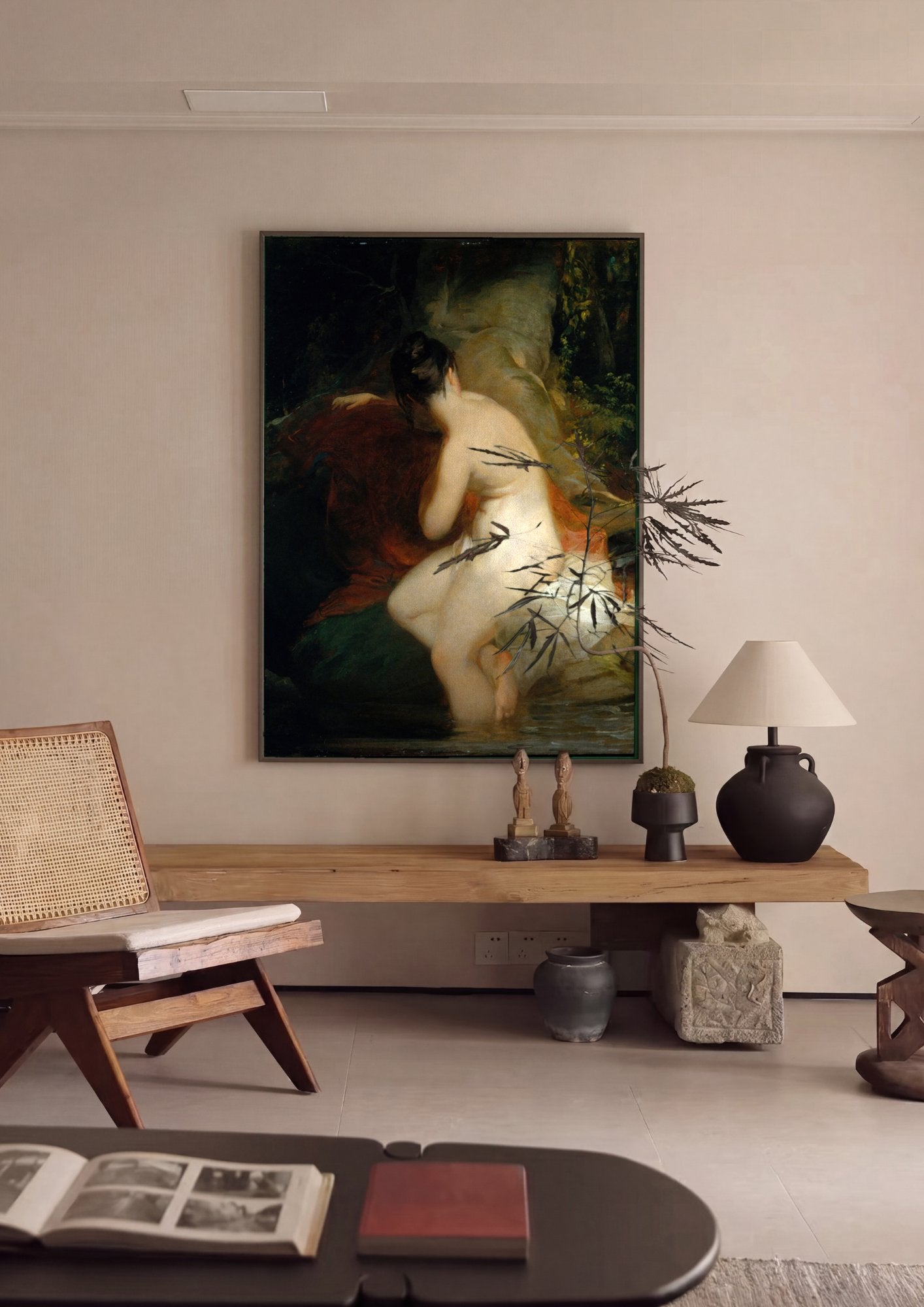 Quadro Decorativo A Ninfa do Banho - Thomas Sully em ambiente decorado