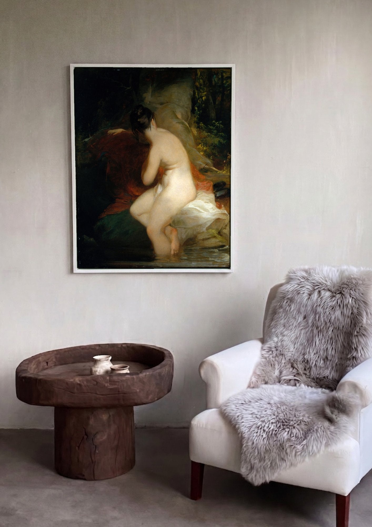 Quadro Decorativo A Ninfa do Banho - Thomas Sully em ambiente decorado