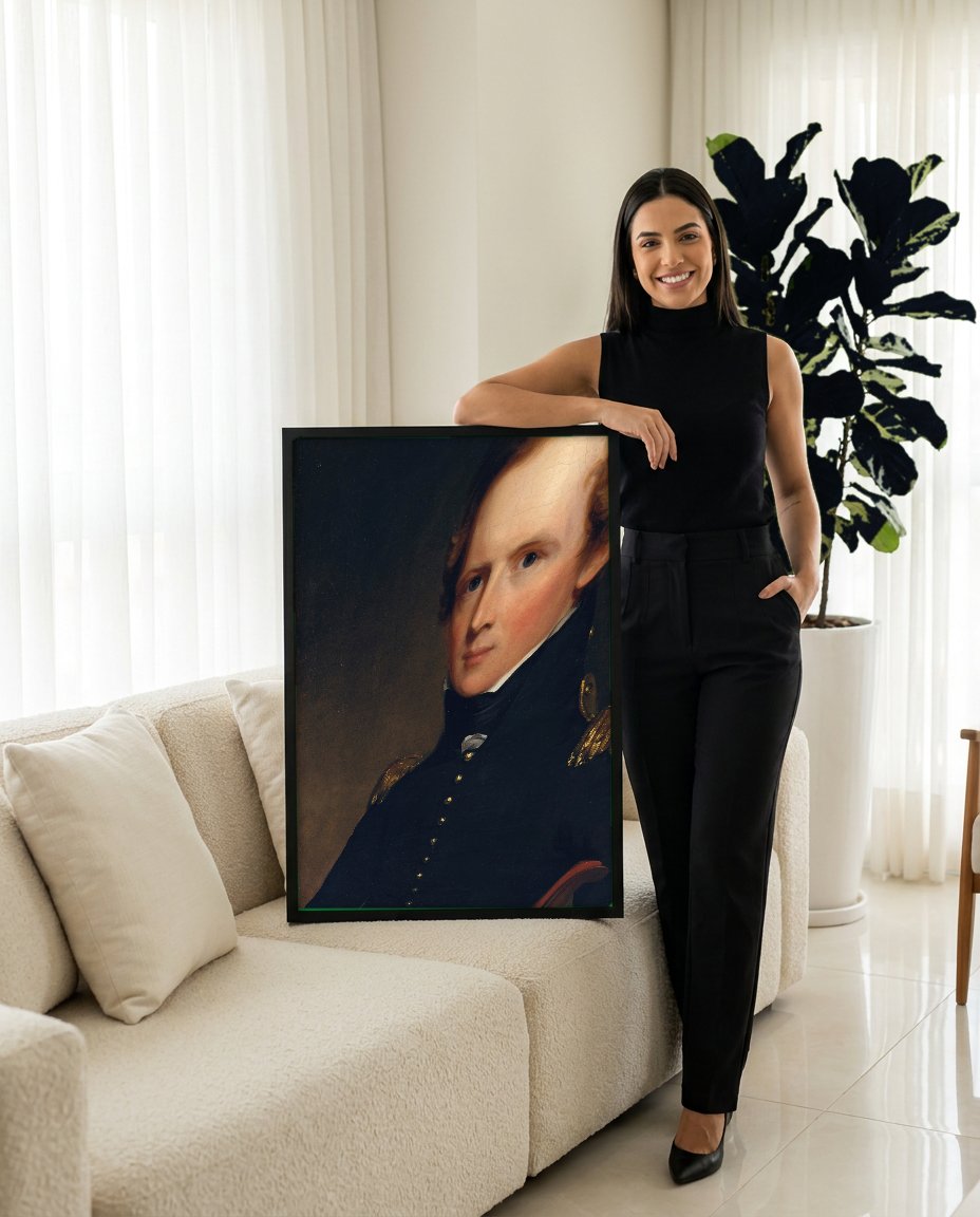 Quadro Decorativo Retrato de Homem - Thomas Sully com modelo em ambiente