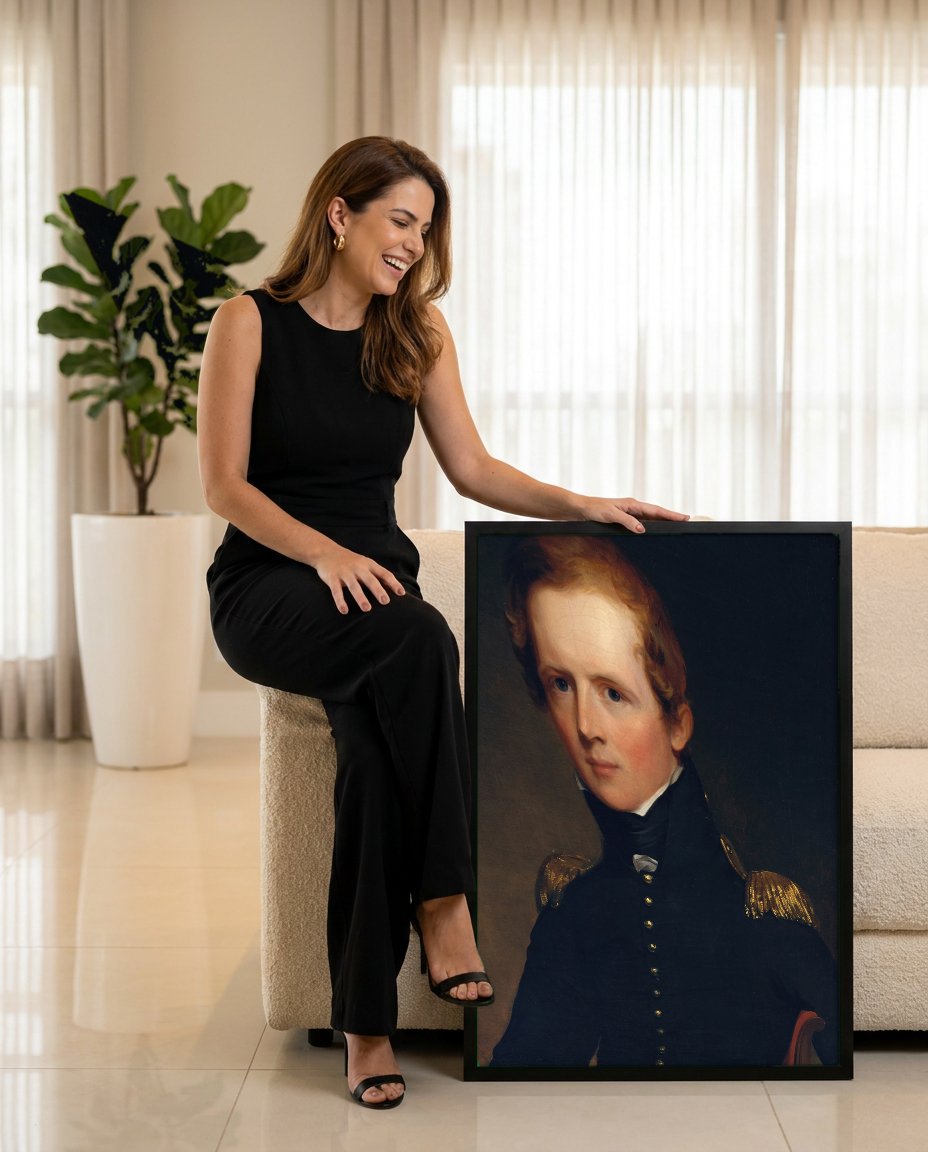 Quadro Decorativo Retrato de Homem - Thomas Sully com modelo em ambiente