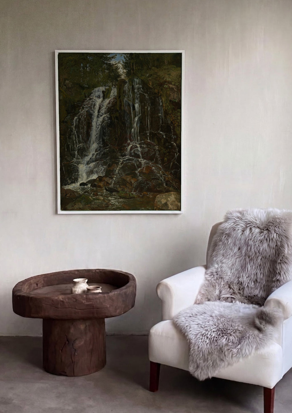 Quadro Decorativo A Cascata - Hans Thoma em ambiente decorado