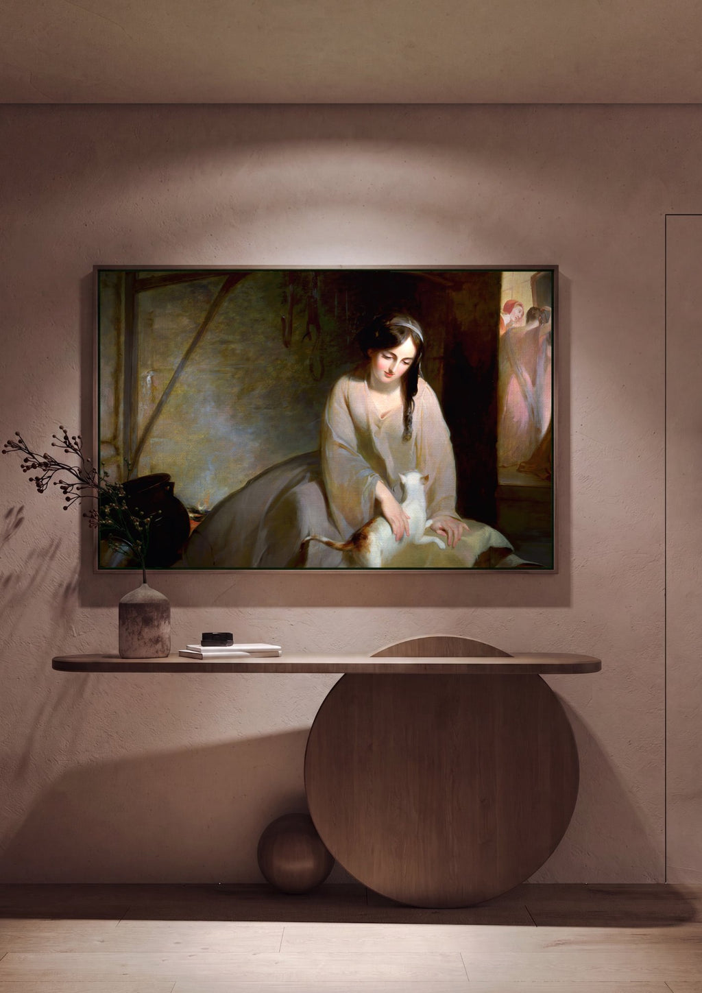 Quadro Decorativo Cinderela e Gato - Thomas Sully em ambiente decorado