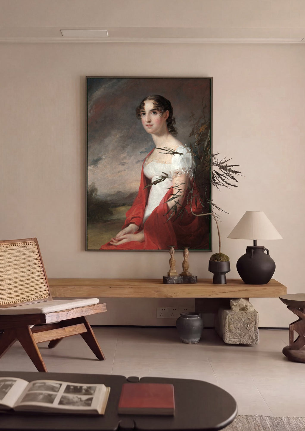 Quadro Decorativo: Retrato Feminino - Thomas Sully em ambiente decorado
