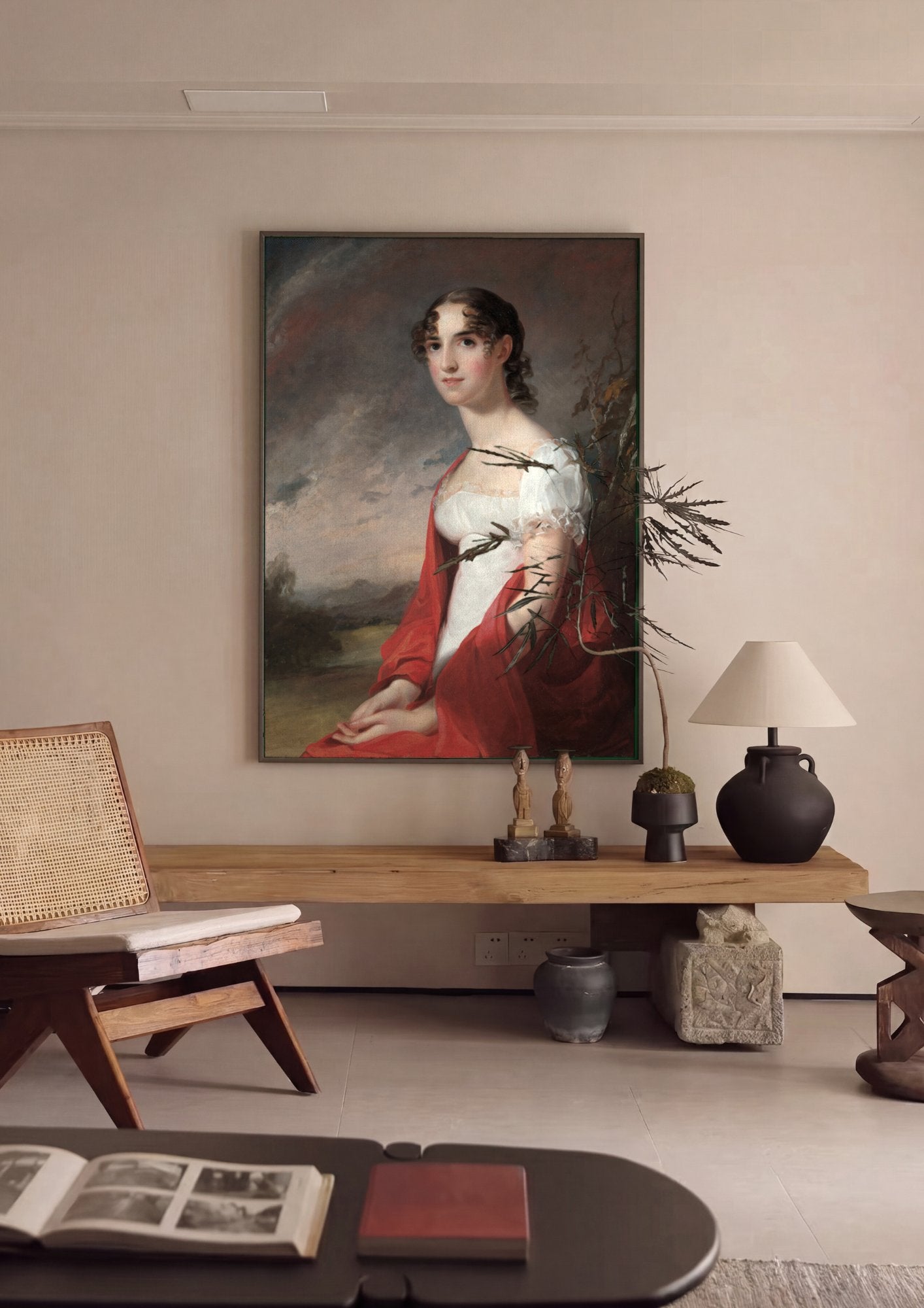 Quadro Decorativo: Retrato Feminino - Thomas Sully em ambiente decorado