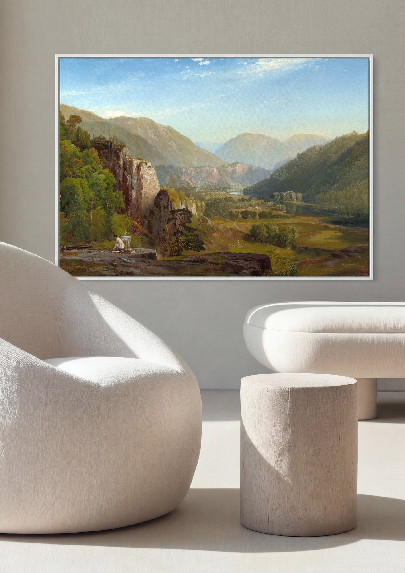 Quadro Decorativo Vale do Delaware - Thomas Moran em ambiente decorado