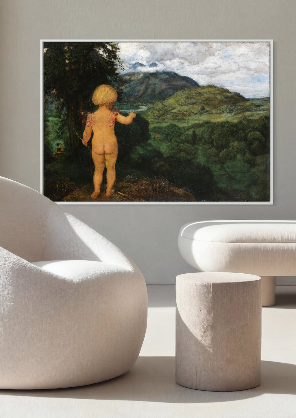 Quadro Decorativo O Cupido - Hans Thoma em ambiente decorado