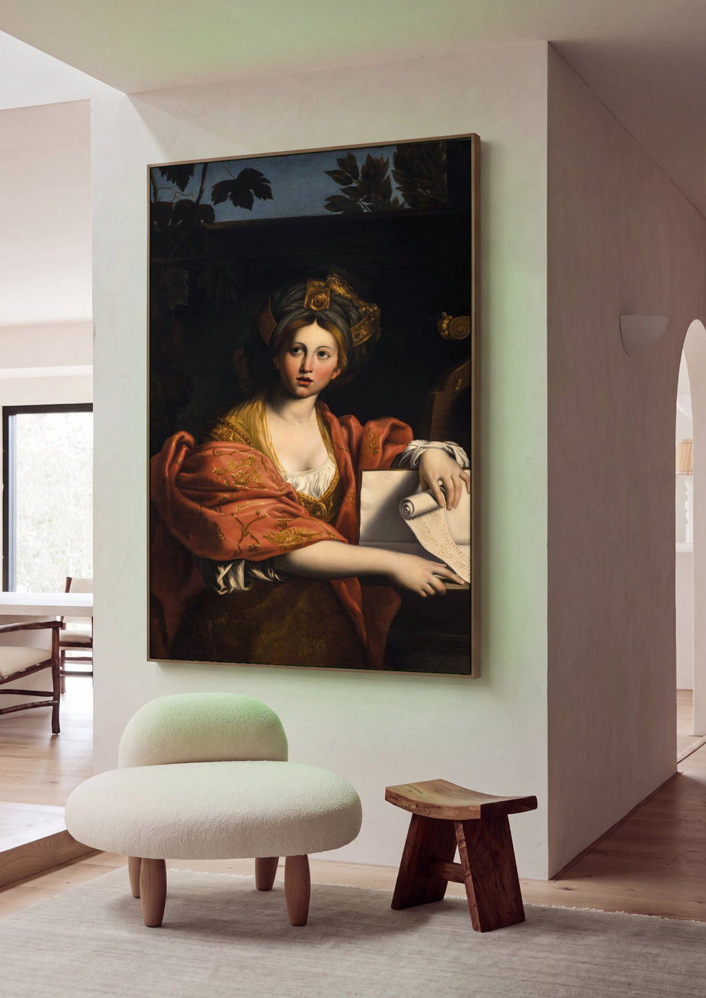 Quadro Decorativo A Sibila de Cumas - Domenichino em ambiente decorado