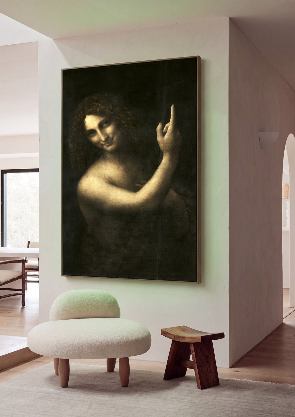 Quadro Decorativo São João Batista - Leonardo Da Vinci em ambiente decorado