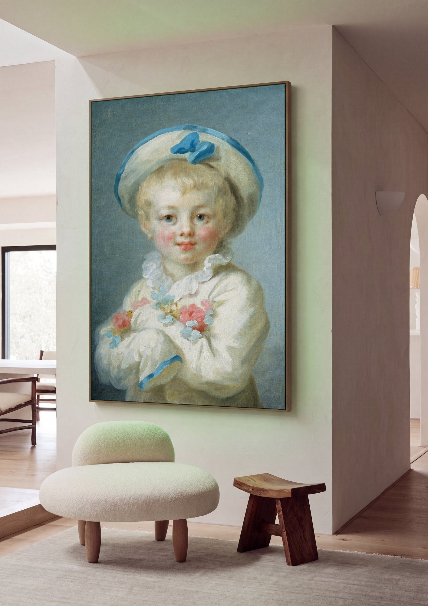 Quadro Decorativo O Menino Jovem - Fragonard em ambiente decorado