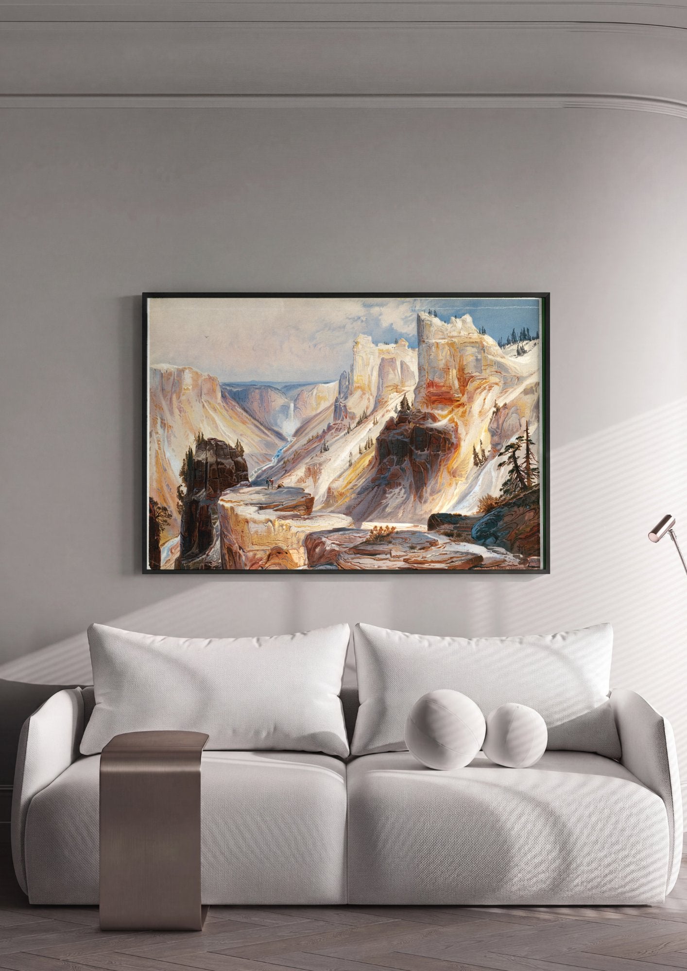 Quadro Decorativo Cânion de Yellowstone - Thomas Moran em ambiente decorado