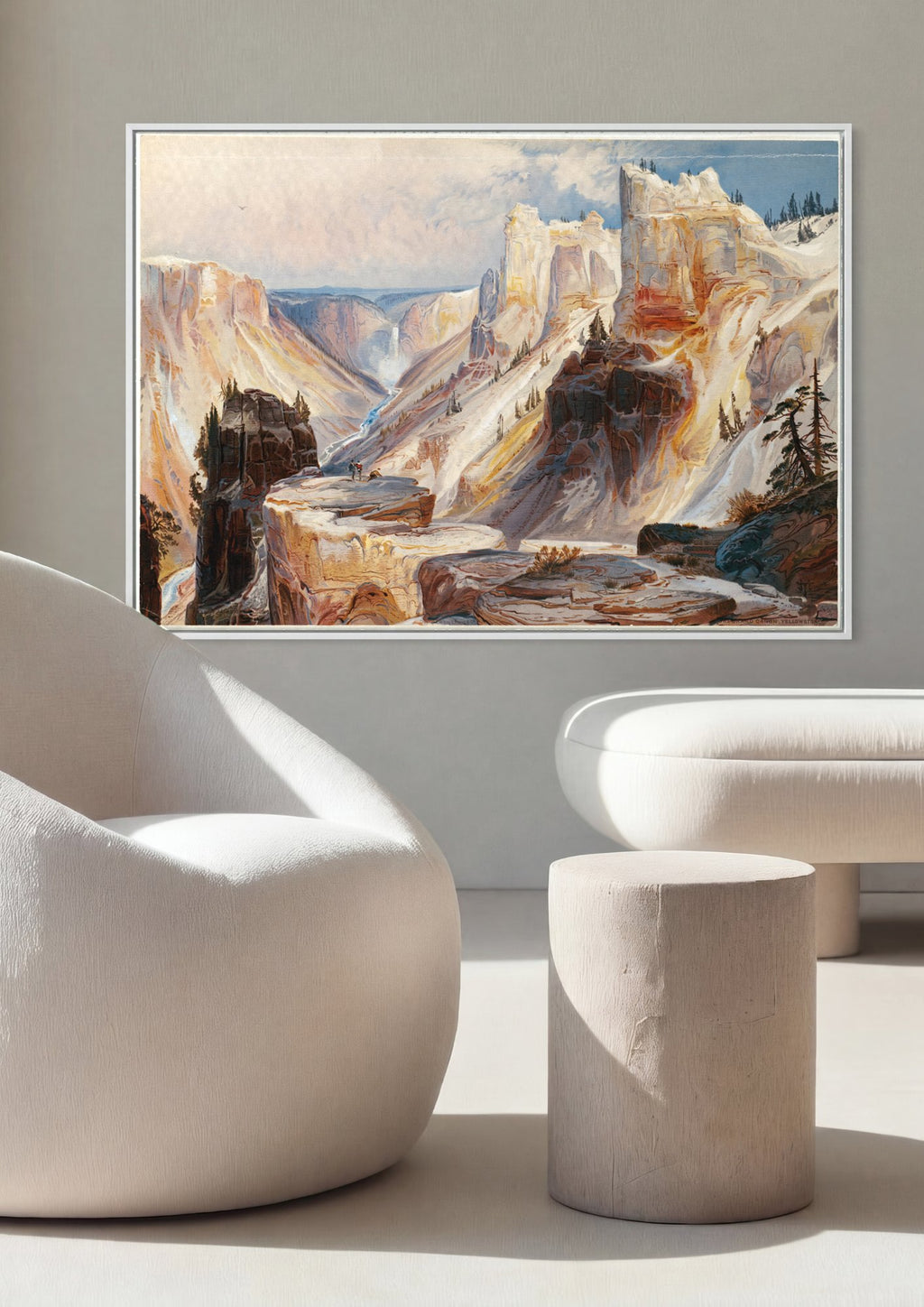 Quadro Decorativo Cânion de Yellowstone - Thomas Moran em ambiente decorado