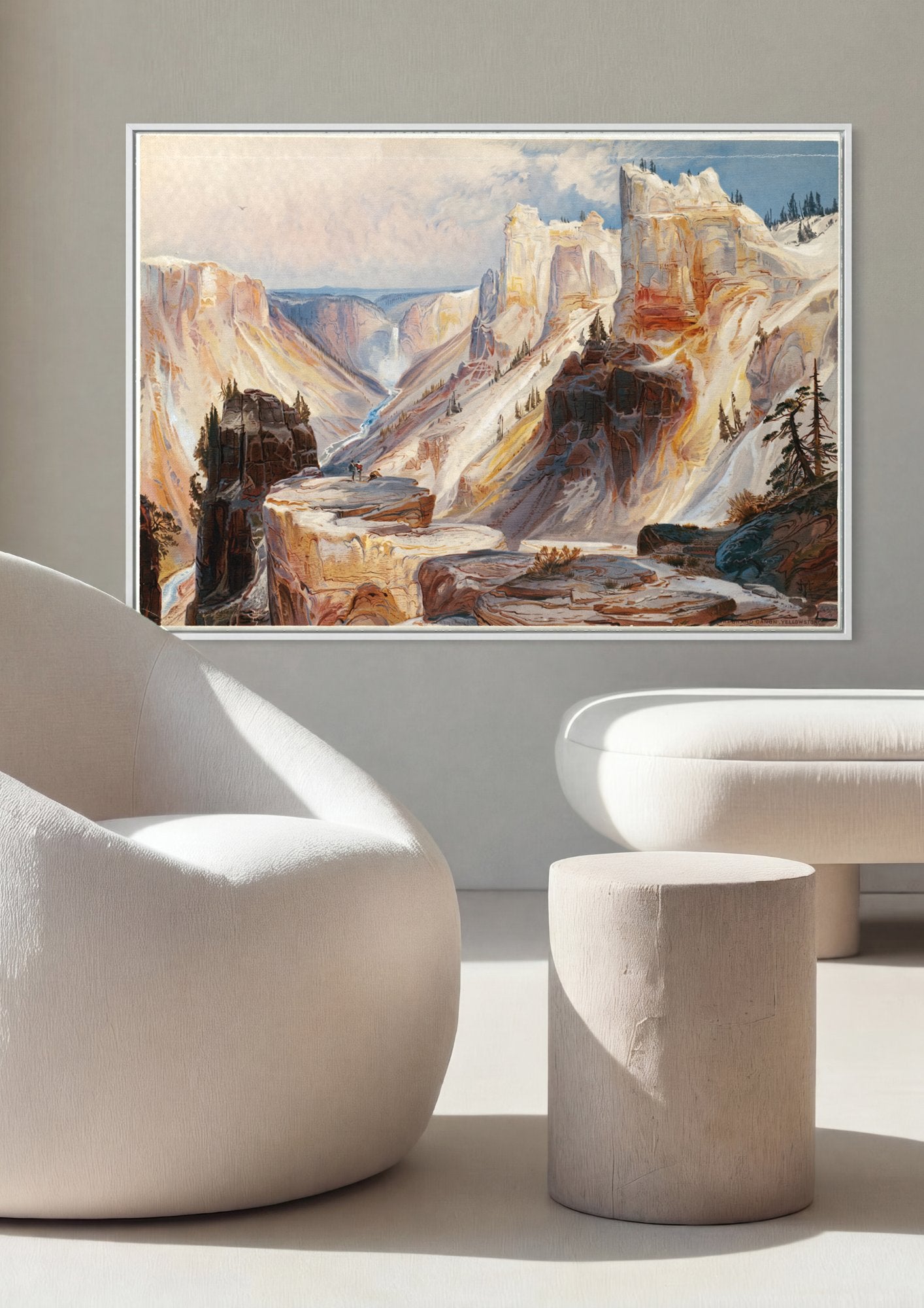Quadro Decorativo Cânion de Yellowstone - Thomas Moran em ambiente decorado