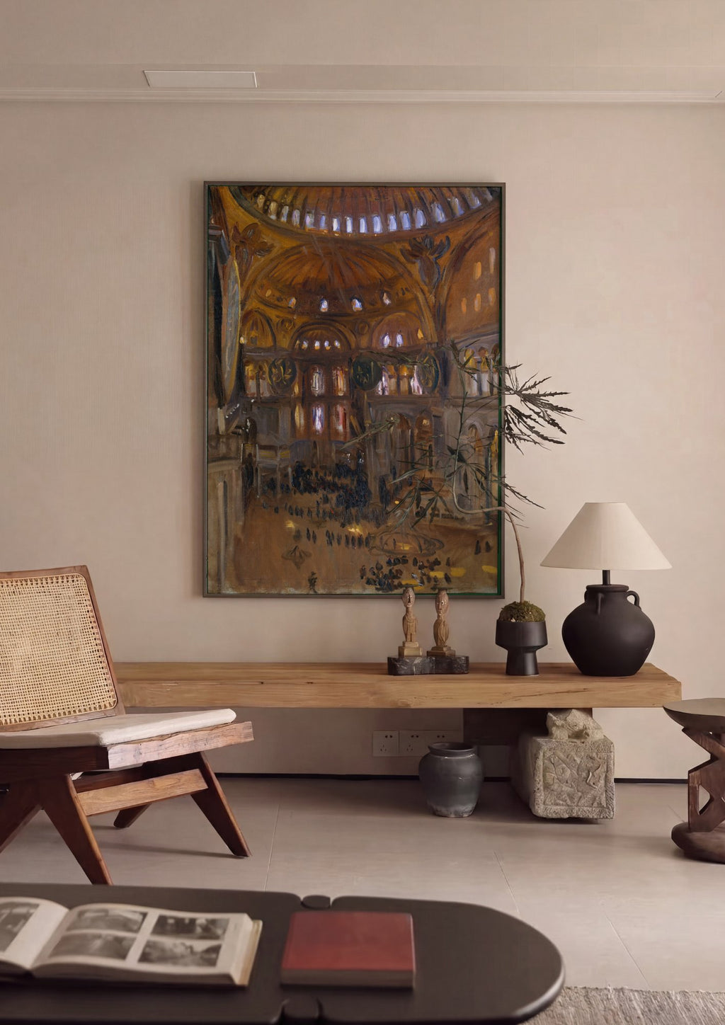 Quadro Decorativo Interior da Hagia Sophia - John Singer Sargent em ambiente decorado