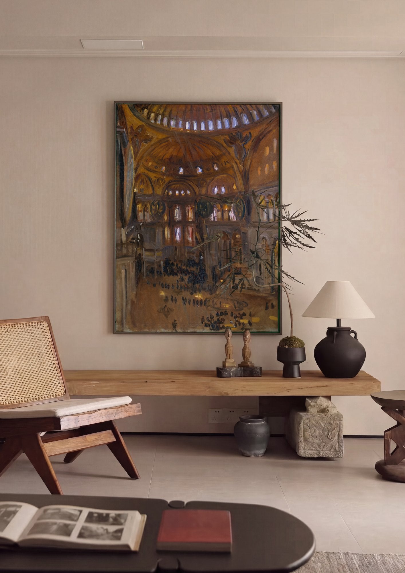 Quadro Decorativo Interior da Hagia Sophia - John Singer Sargent em ambiente decorado